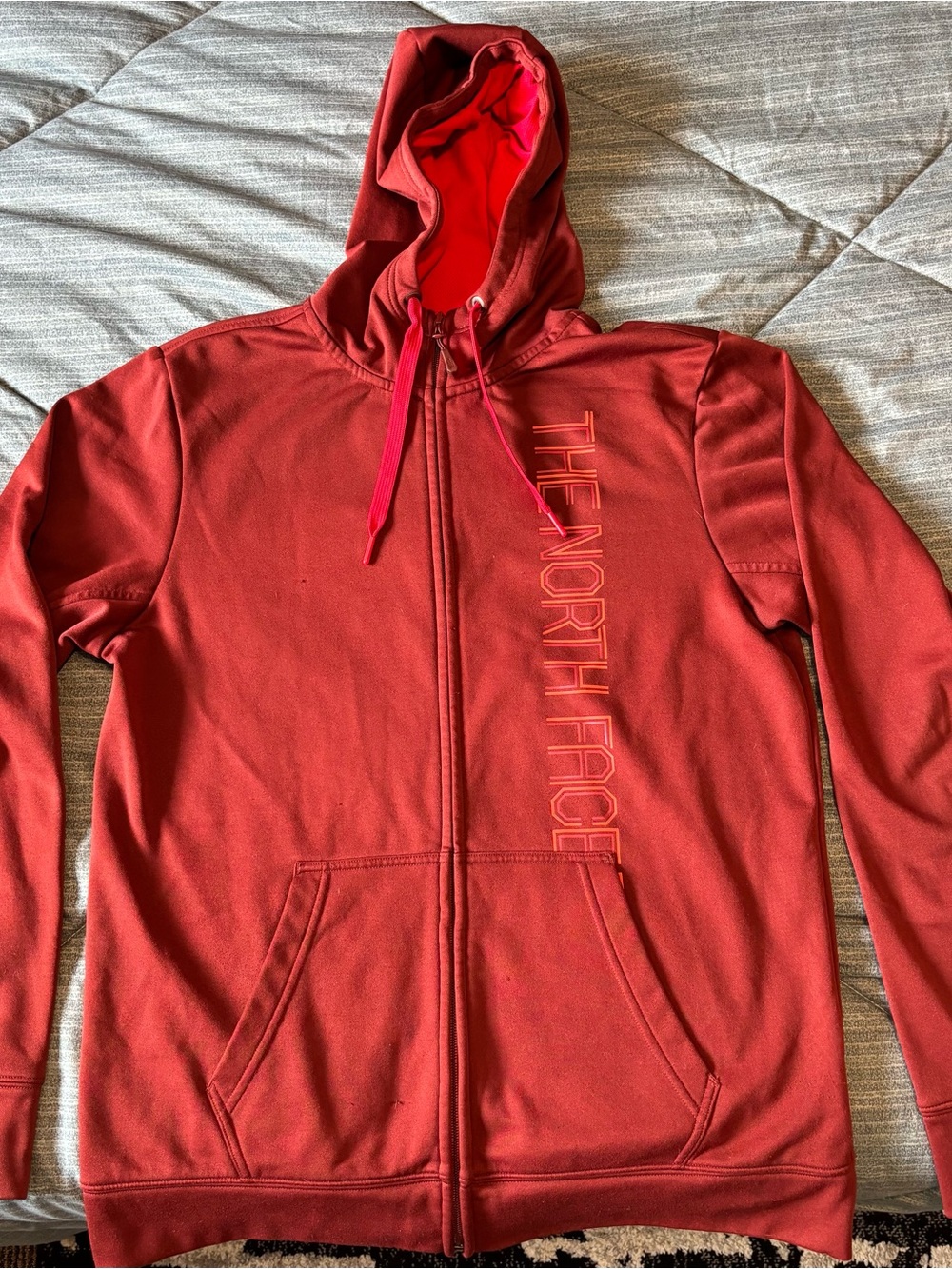 The North Face Red Hooded Fleece Jacket